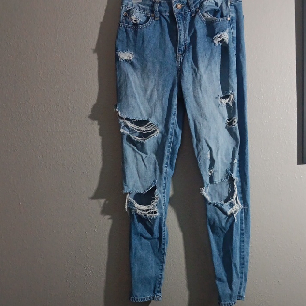 Sincerely Jules Ripped Blue Skinny Jeans Size 7/28